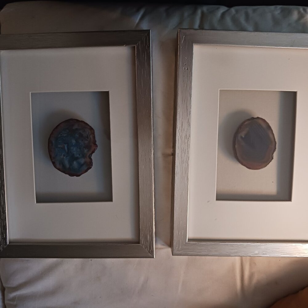  Blue Agate Slice Shadow Box Wall Décor